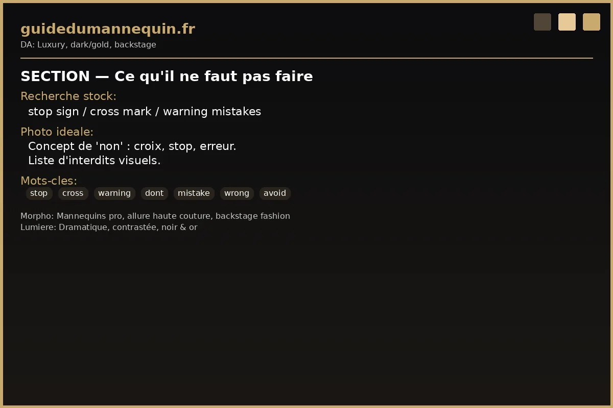 Ce qu'il ne faut pas faire en mannequinat