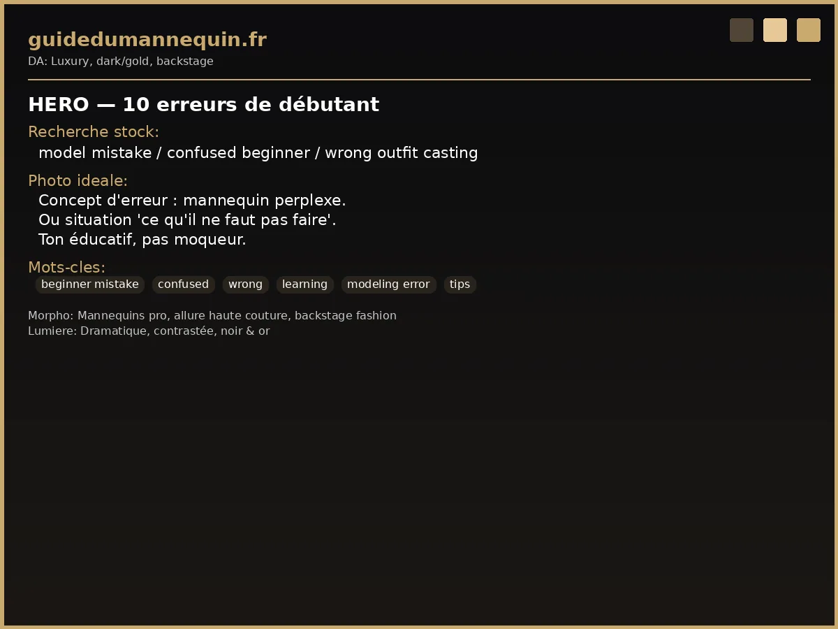 Erreurs de débutant mannequin — pièges à éviter