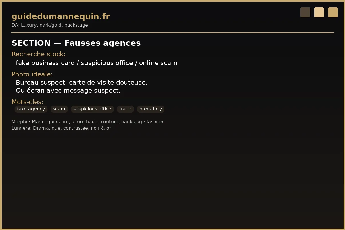 Fausses agences mannequins — comment les identifier