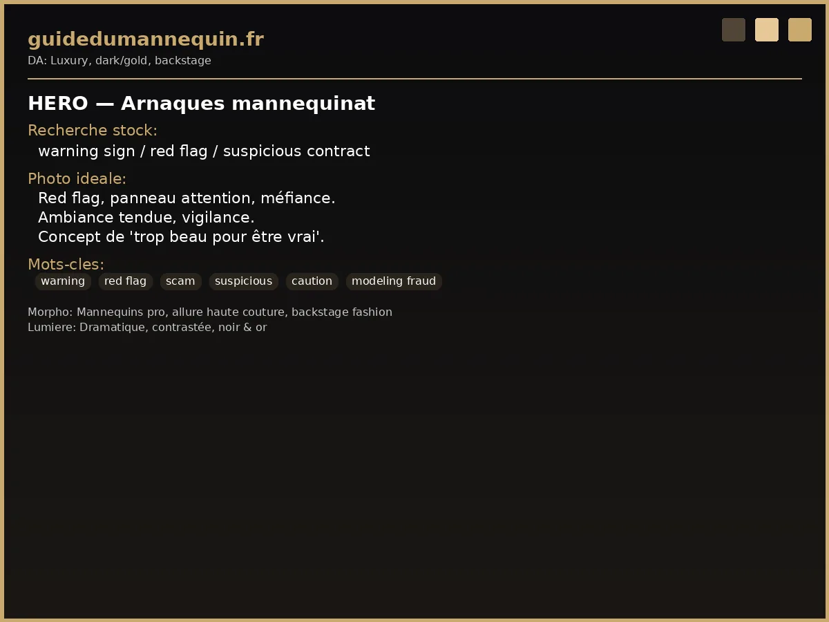 Arnaques mannequinat — red flags à repérer