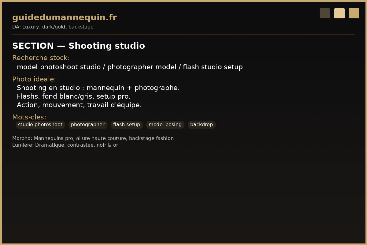 Shooting photo en studio pour book mannequin