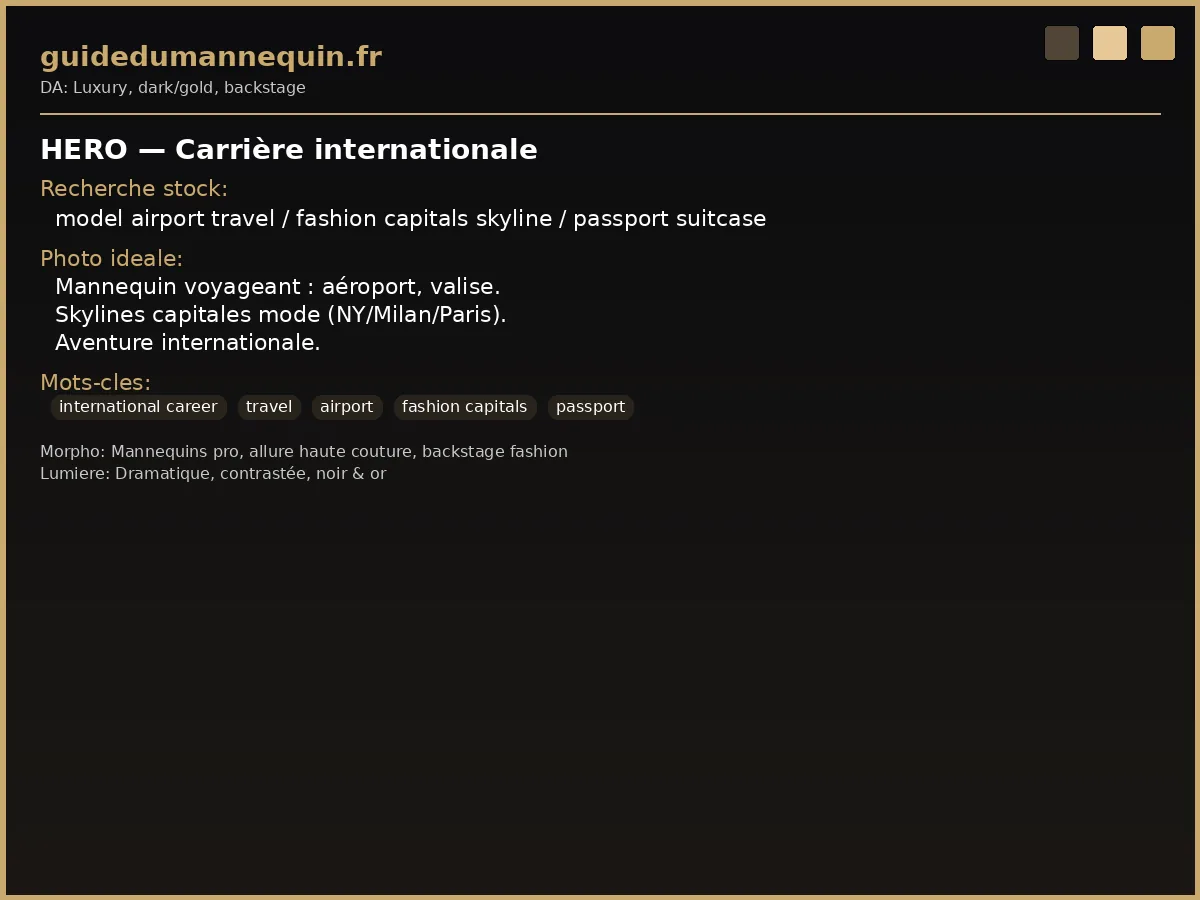 Carrière internationale mannequin — voyager pour la mode