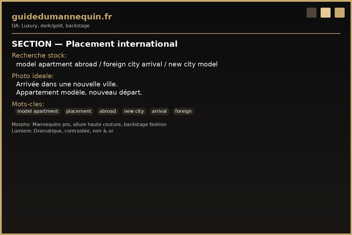 Placement international mannequin — nouvelle ville