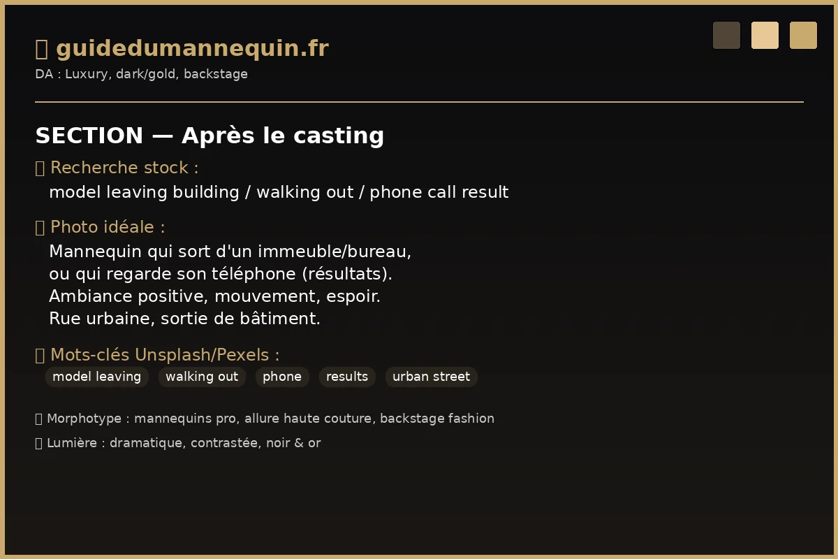 Après le casting — prochaines étapes pour le mannequin