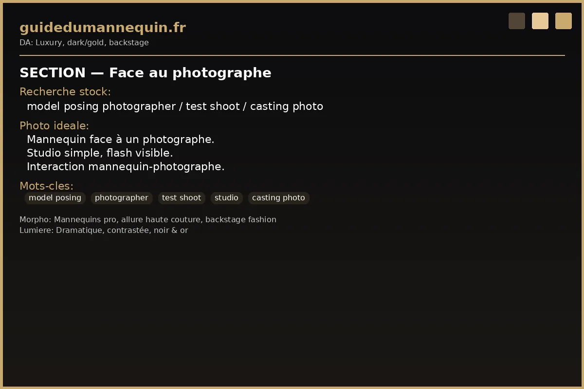Mannequin face au photographe pendant un casting