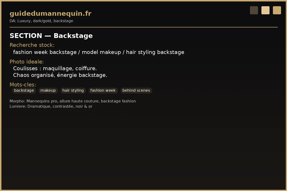 Backstage fashion week — maquillage et préparation