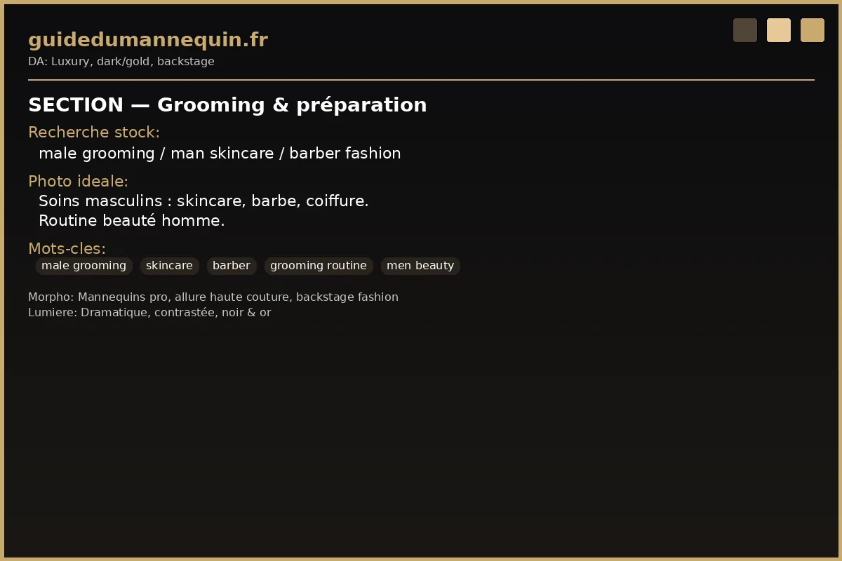 Grooming mannequin homme — soins et préparation