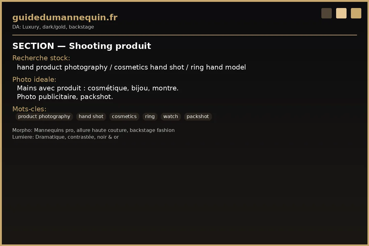 Shooting produit mains — photo publicitaire