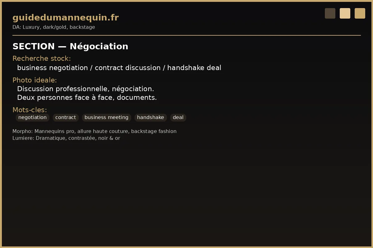 Négociation contrat mannequin