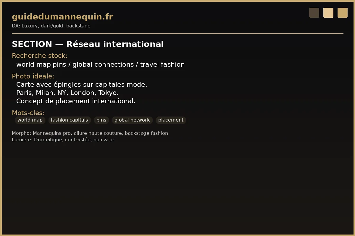 Réseau international agences — capitales de la mode