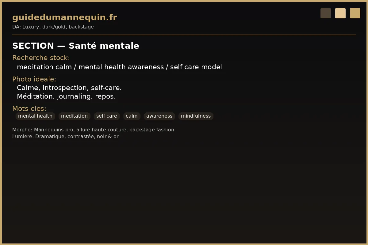 Santé mentale mannequin — méditation et self-care
